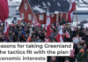 People protest against U.S. President Donald Trump’s policy toward Greenland in front of the U.S. consulate in Nuuk, Greenland, on Jan. 17, 2026. AP Photo/Evgeniy Maloletka